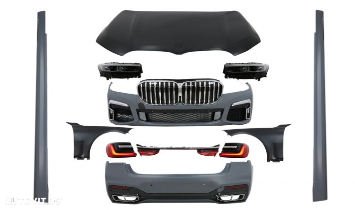 Pachet Exterior Complet compatibil cu BMW G12 Seria 7 (2015-2019) Conversie la G12 LCI 2020 Design - 1