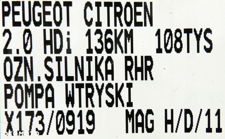 SILNIK PEUGEOT CITROEN 2.0 HDI 16V RHR DELPHI - 12