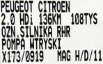 SILNIK PEUGEOT CITROEN 2.0 HDI 16V RHR DELPHI - 12