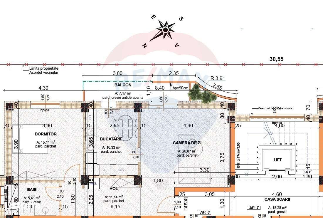 Apartament 2 cam. decomandat, etaj 1/5 - Imagine principală: 5/5