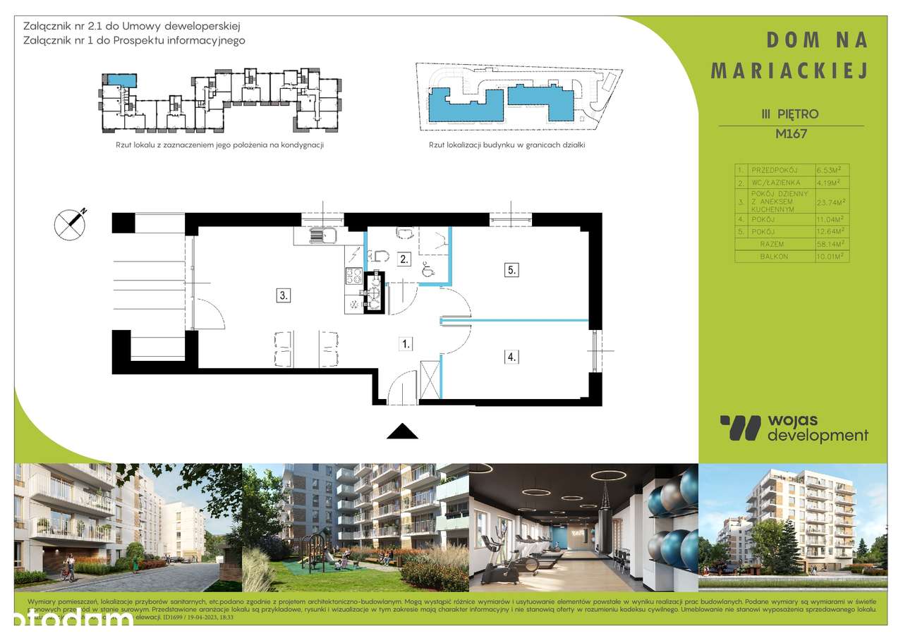Dom na Mariackiej | mieszkanie M167 - Pełny obrazek: 3/8