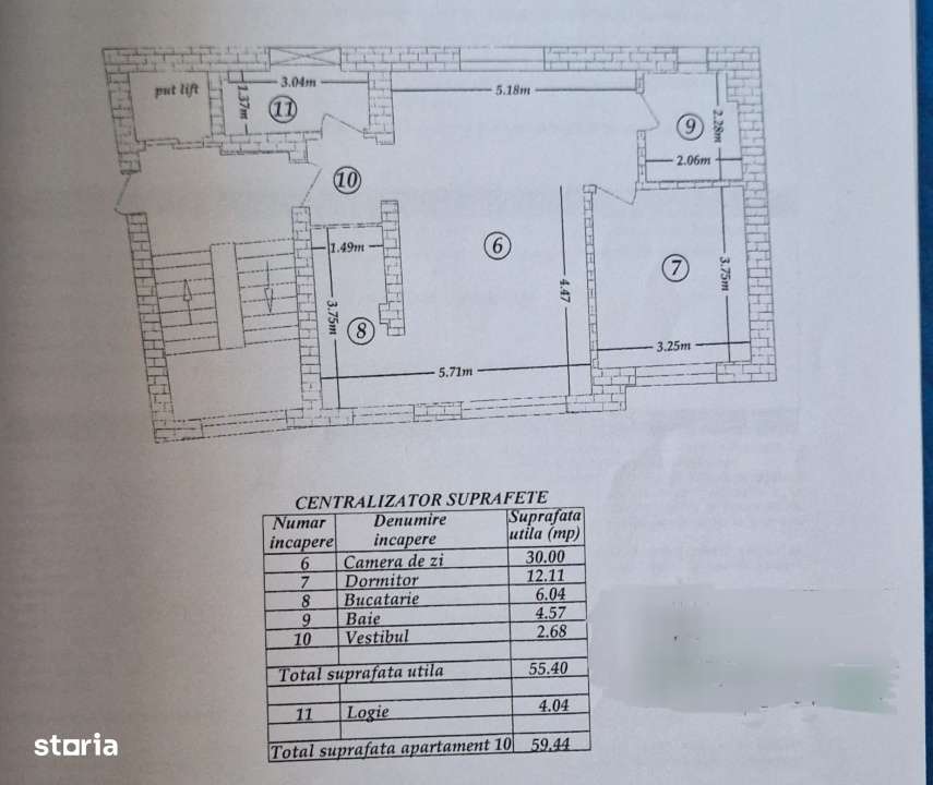 Apartament 2 camere-centrala proprie-zona Piata Alba Iulia
