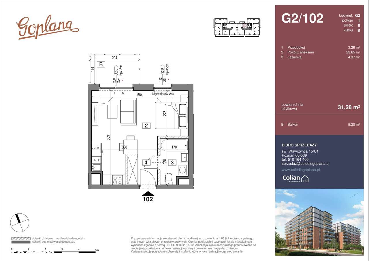 Osiedle Goplana | mieszkanie 1-pok. | G2/102 - Pełny obrazek: 2/7
