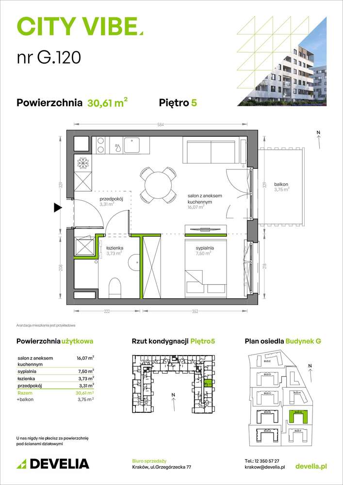 2-pokojowe mieszkanie 30 m² + balkon Bezpośrednio - Ansicht 2