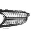 GRELHA DIANTEIRA PARA MERCEDES C W205 C205 19- LOOK DIAMOND PRETO - 2