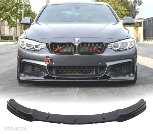 SPOILER LIP DIANTEIRO PARA BMW F32 LOOK M-TECH PRETO BRILHANTE - 1