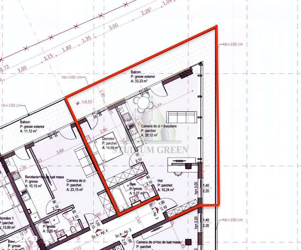 Apartament cu 2 camere! Parcare subterana inclusa! Soporului 19