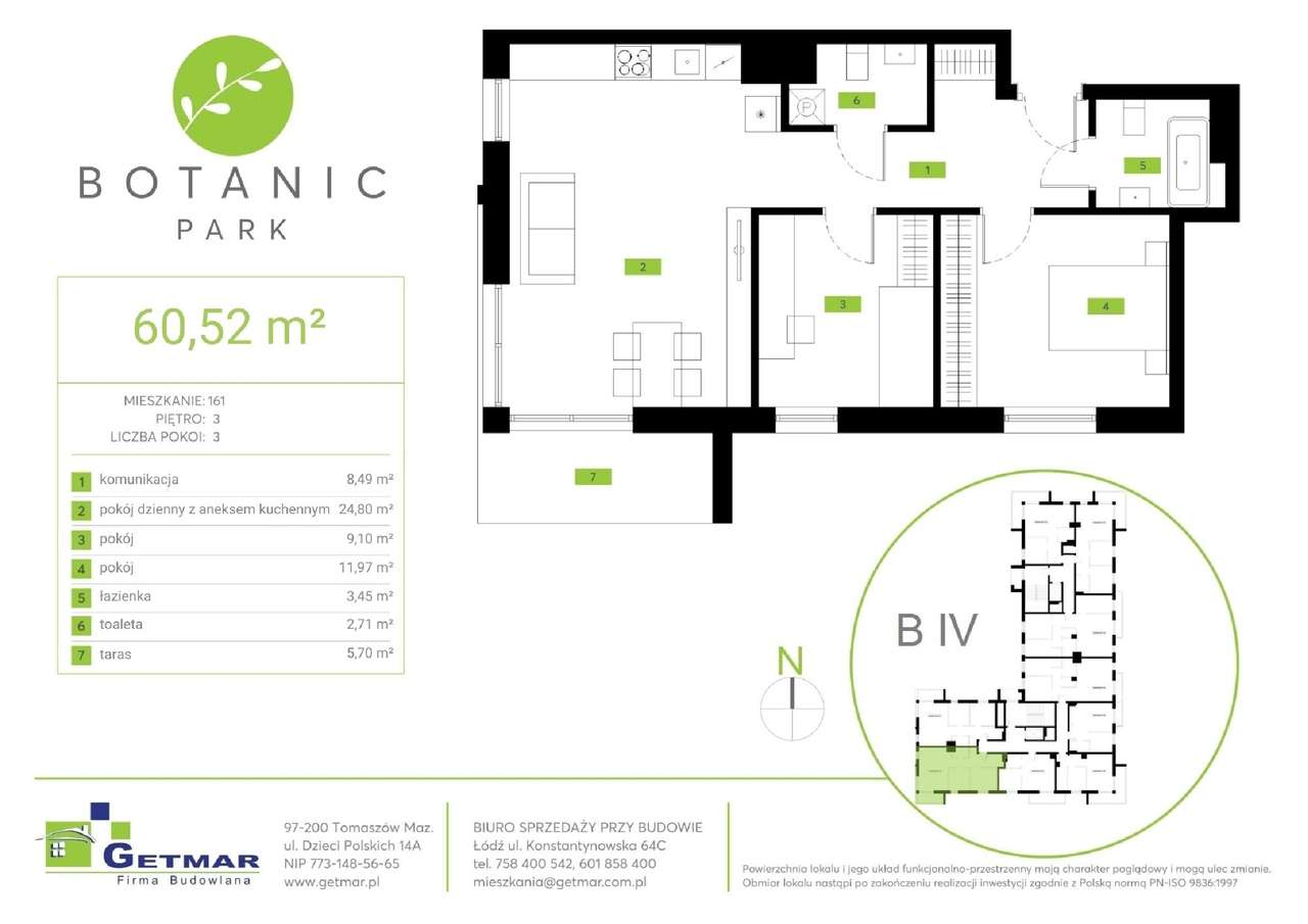 Botanic Park | nowoczesny apartament nr 161 - Pełny obrazek: 2/7