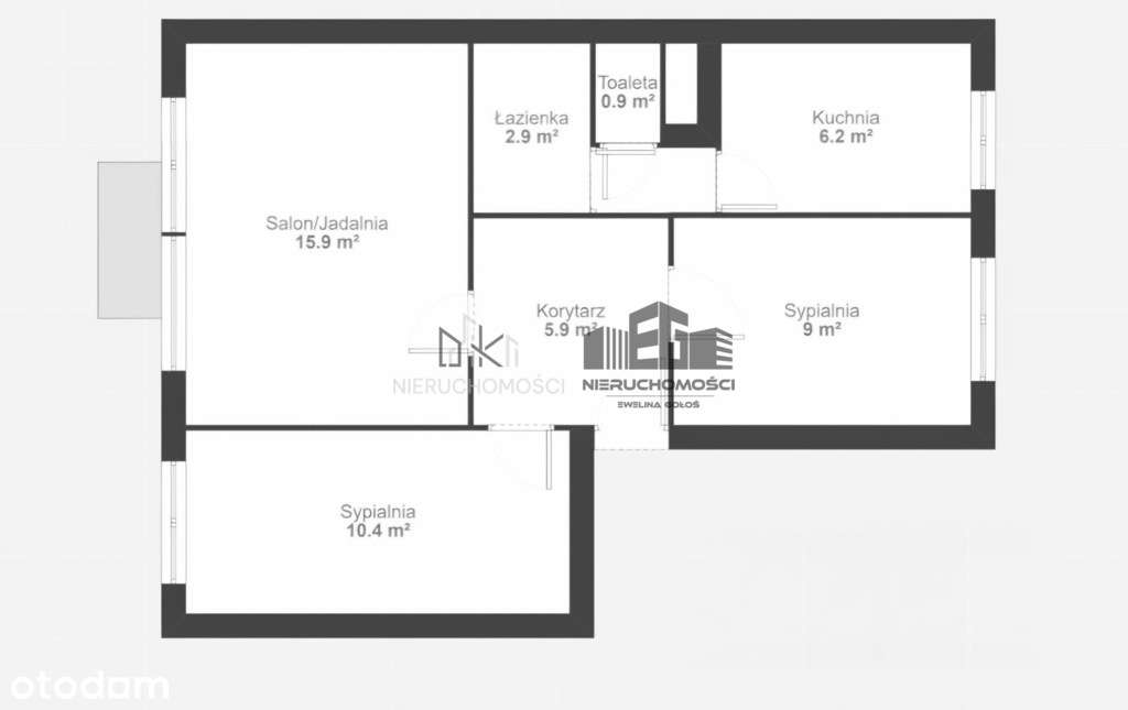 Słoneczne trzypokojowe mieszkanie z balkonem - Pełny obrazek: 3/10
