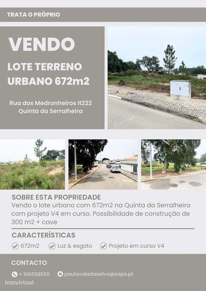 Lote Urbano 672m2 Quinta da Serralheira