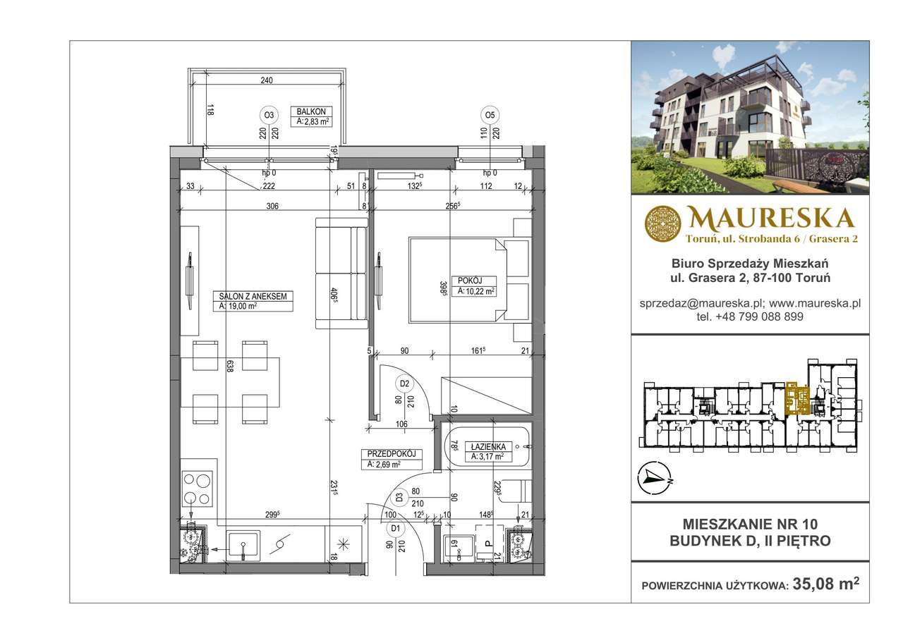 Osiedle Maureska | mieszkanie 2-pok. | D.10 - Pełny obrazek: 2/7