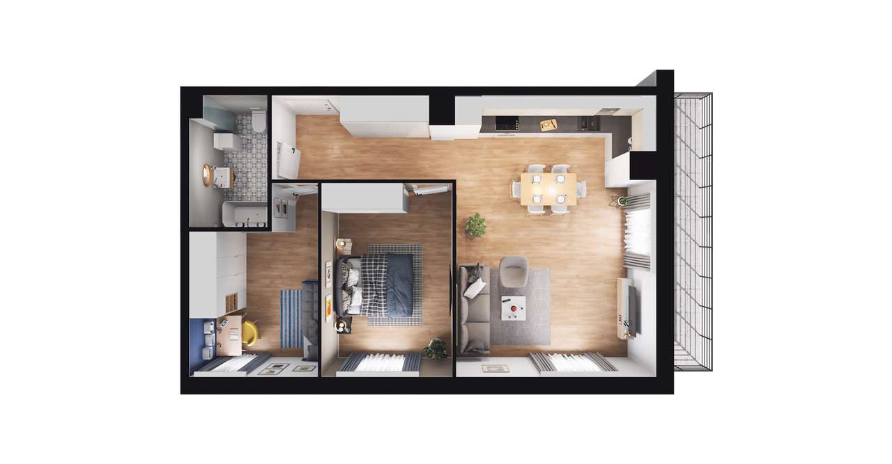 3-pokojowe mieszkanie 62m2 + balkon Bez Prowizji - Pełny obrazek: 2/8