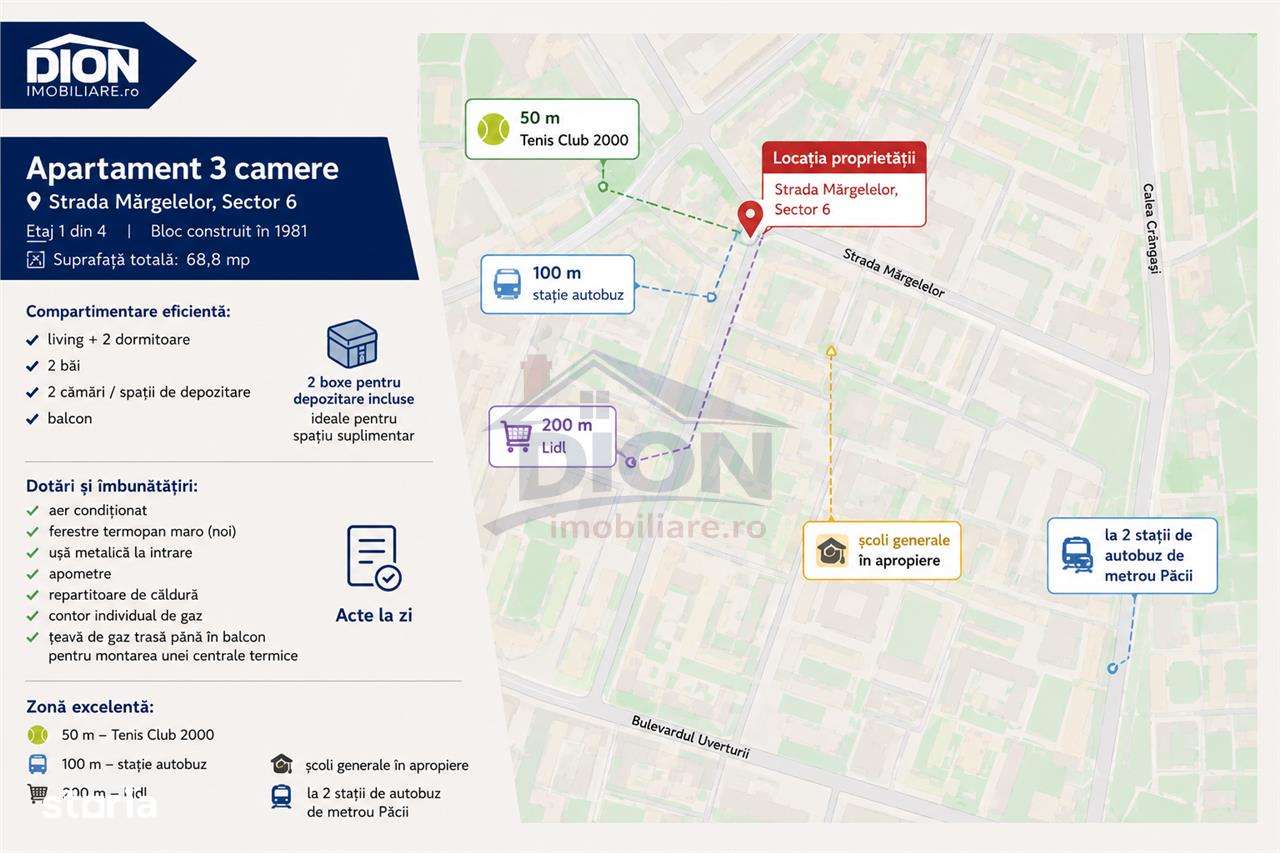 Apartament de 3 camere - Strada Margelelor, Sector 6, Bucuresti