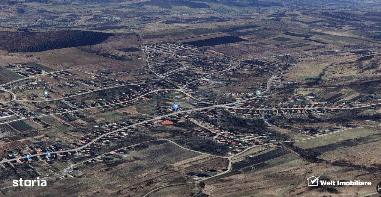 Teren in Chinteni, intravilan, cu autorizatie constructie 2 imobile D+ - Imagine principală: 2/3