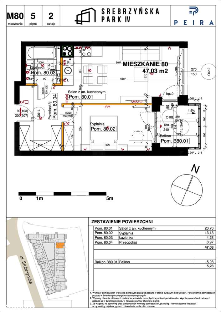 Srebrzyńska Park I​V | mieszkanie 2-pok. | M80 - Pełny obrazek: 2/9