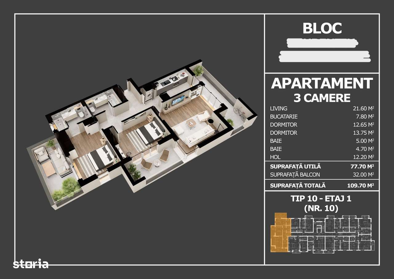 Apartament decomandat de vânzare - Popești Leordeni - 102 mp utili-19