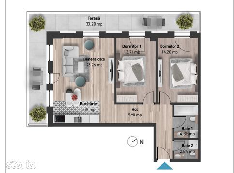 Apartamente 3 camere in imobil nou - AZORIA, cartier Zorilor