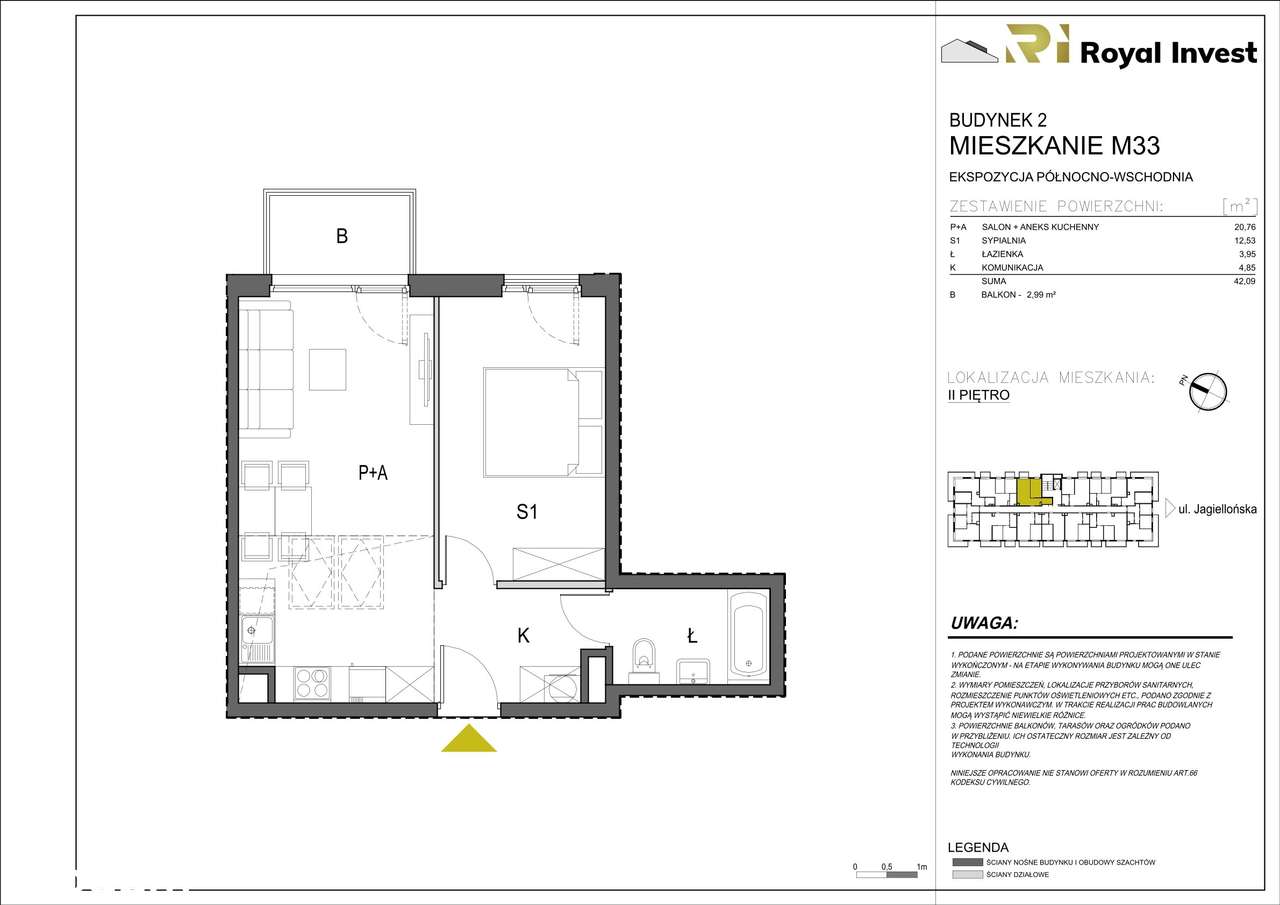 Jagiellońska Park | mieszkanie 2-pok. | B33 - Pełny obrazek: 3/8