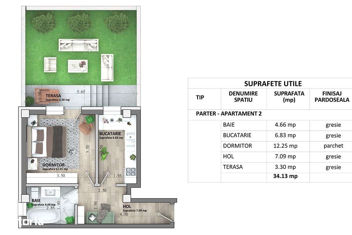 ASTORIA RESIDENCE - RATE DEZVOLTATOR 1 camera D 35 m curte 28 m C3 - Imagine principală: 3/15
