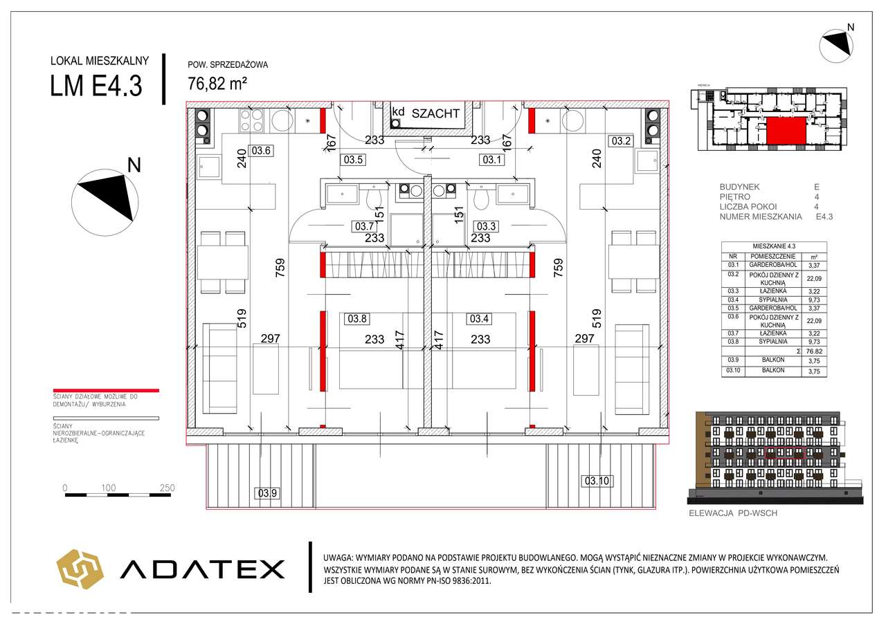 Nowa Dąbrowa | mieszkanie 4-pok. | E_E4.3 - Pełny obrazek: 2/9