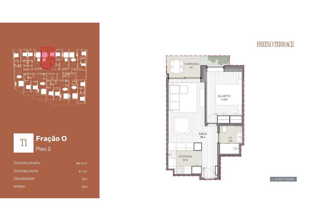 Apartamento T1 com varanda, Freixo-11