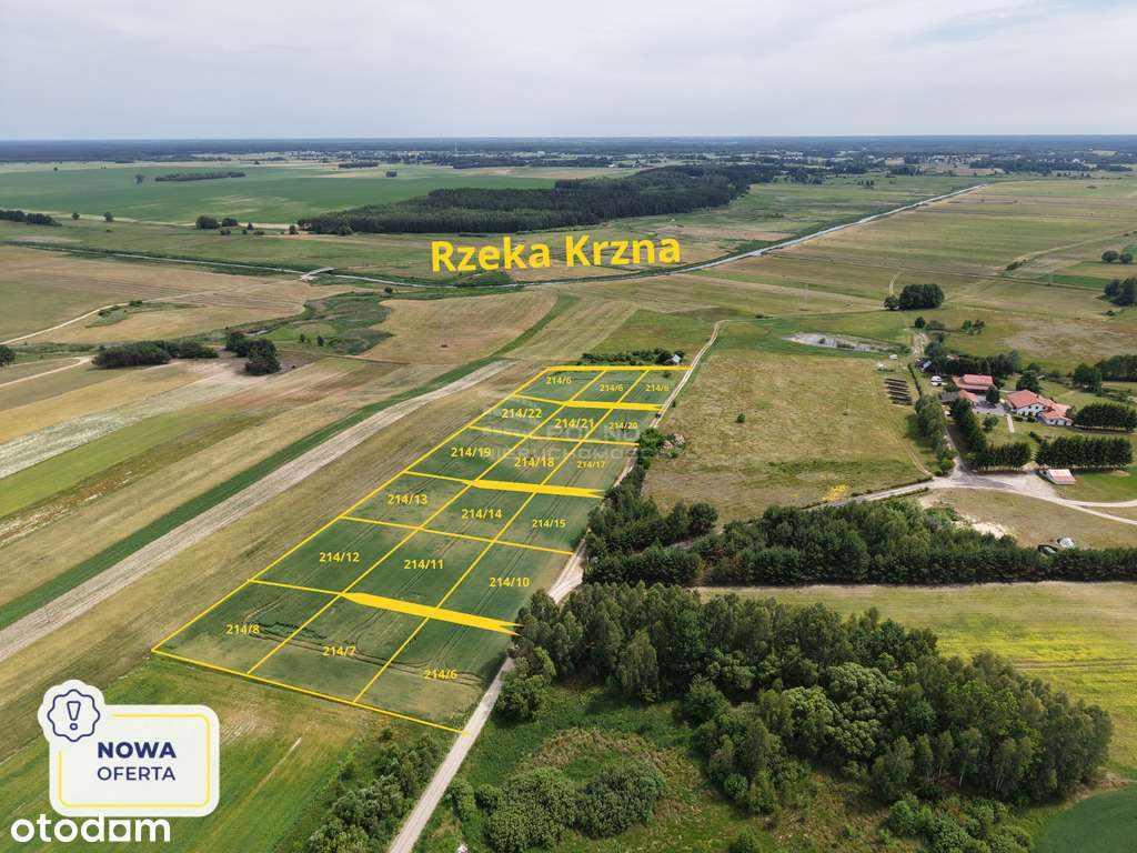 Działki z Warunkami Zabudowy w zakolu Krzny - Pełny obrazek: 1/7