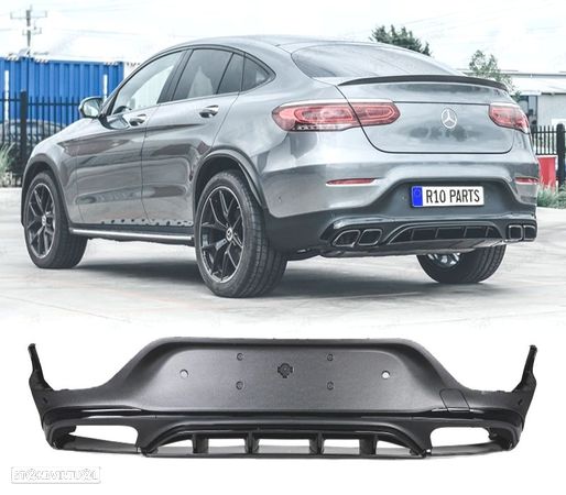 DIFUSOR PARA MERCEDES GLC C253 X253 COUPE AMG 16-22 LOOK GLC63 PRETO - 1