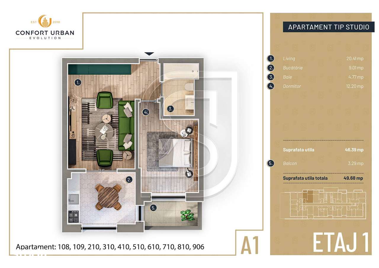 Comision 0% Apartament compartimentat modern cu 2 camere, zona Pucheni - Imagine principală: 5/23