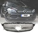 GRELHA DIANTEIRA PARA MERCEDES CLASE C W205 AMG 15-17 LOOK DIAMOND SILVER - 1