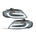 FARÓIS FRONTAIS PARA AUDI A4 B8 07-11 LUZ DIURNA LED DRL FUNDO PRETO - 5