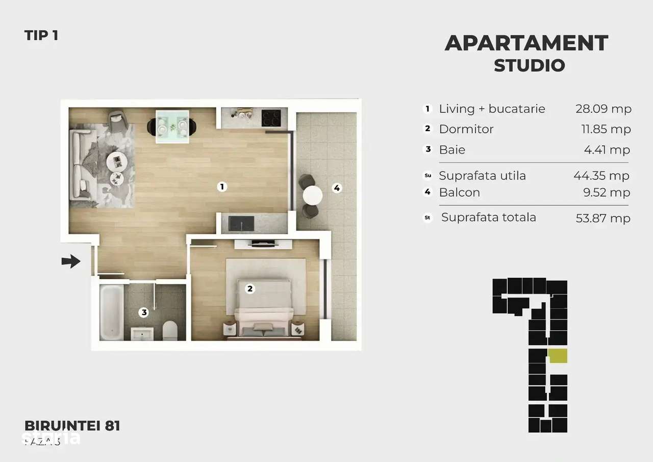 Bloc nou| Studio acces metrou| 81 Residence - Imagine principală: 2/8
