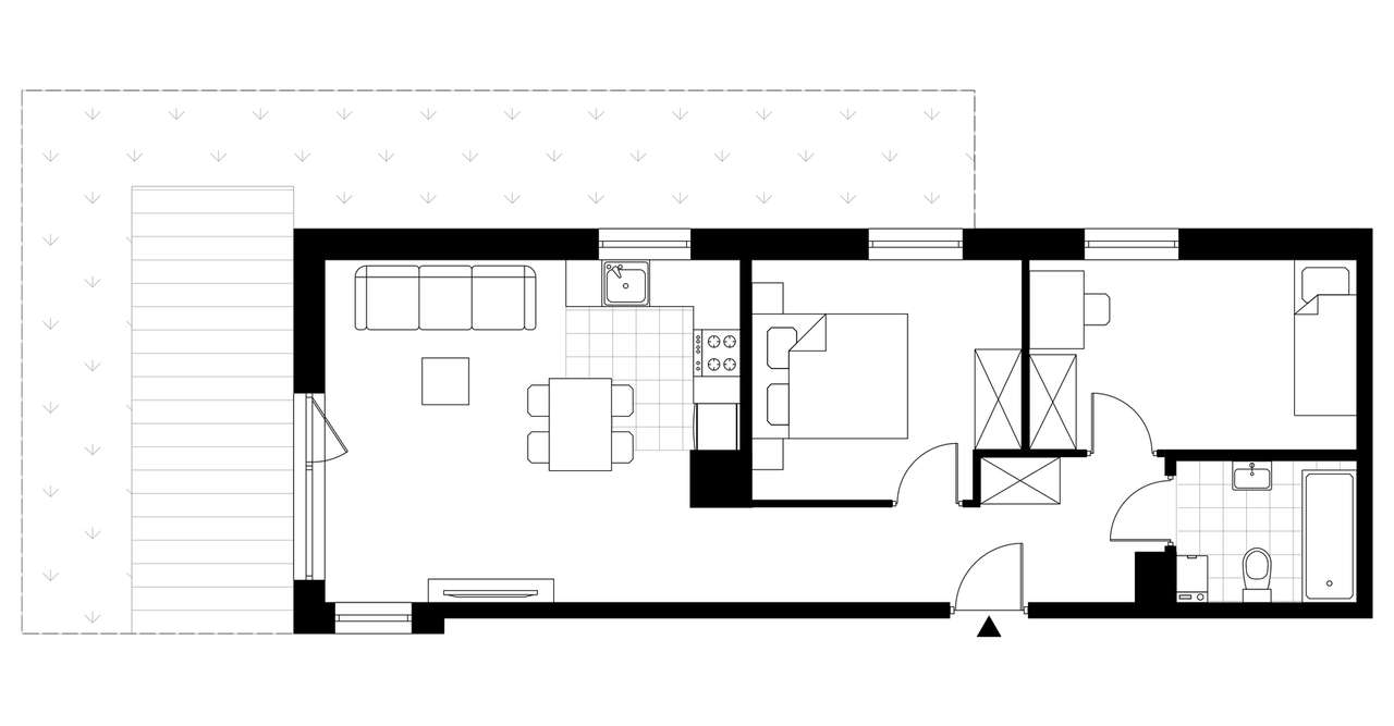 3-pokojowe mieszkanie 54m2 + ogródek - Pełny obrazek: 3/8