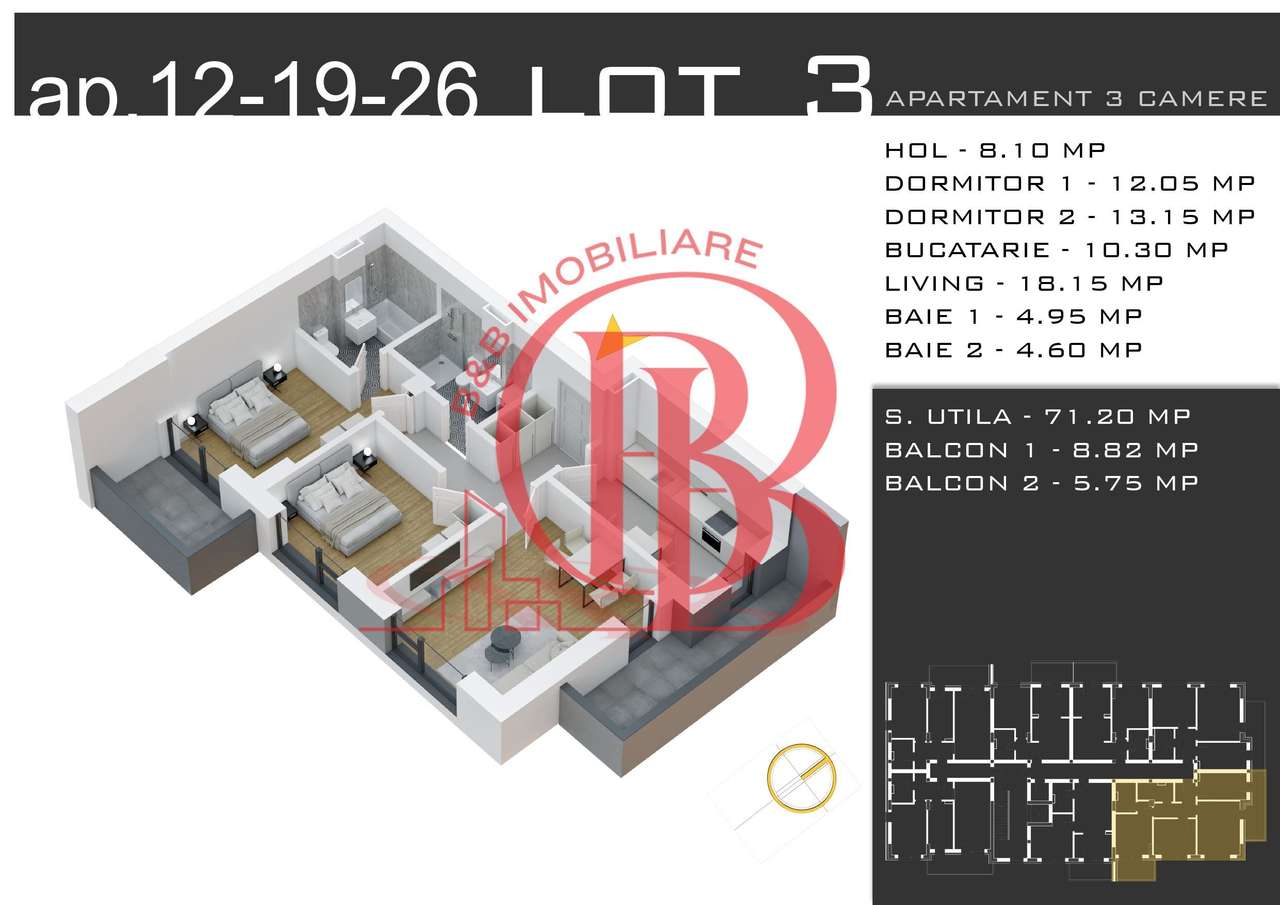 Discount 50% Parcare-Theodor Pallady-3 camere-Decomandat
