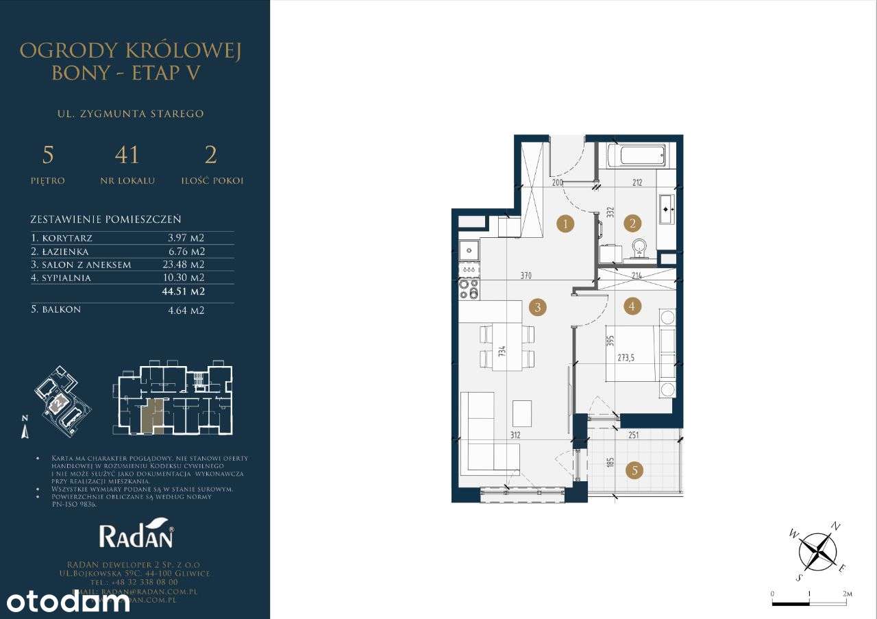 Mieszkanie 2-pokojowe przedostatnie piętro / 2-41 - Pełny obrazek: 2/7