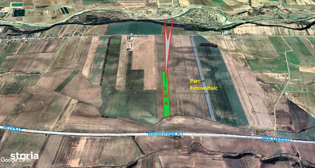 Teren intravilan-5 ha-langa Pitesti