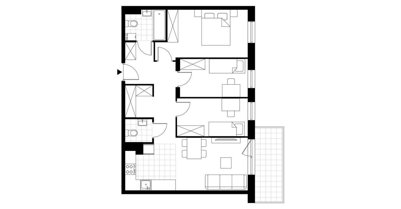 2-pokojowe mieszkanie 63m2 + balkon Bezpośrednio - Pełny obrazek: 3/8