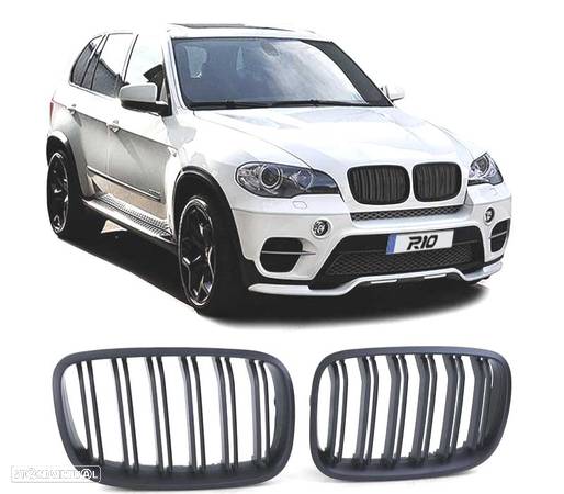 GRELHAS FRONTAIS PARA BMW X5 E70 X6 E71 LOOK PRETO MATT - 1