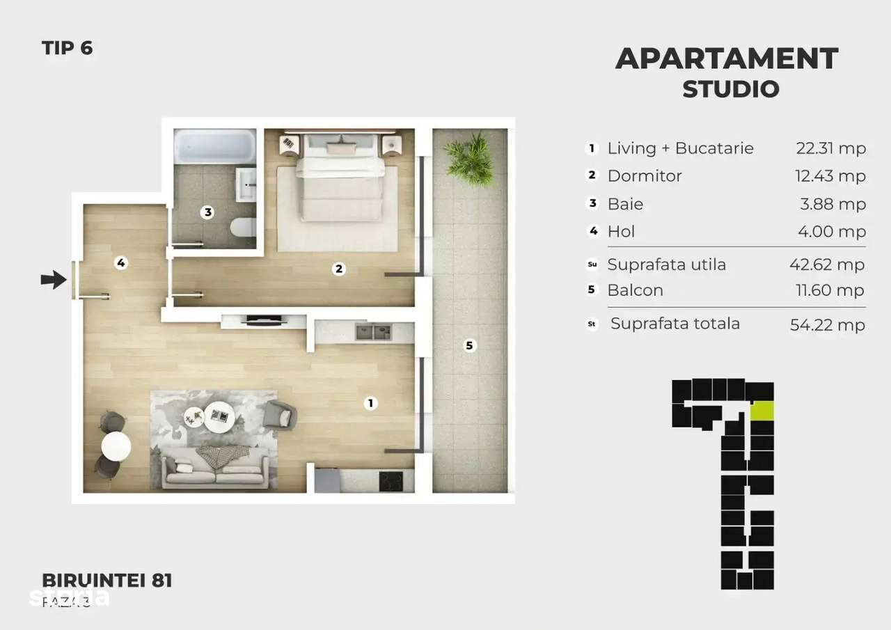 Metrou Berceni| Studio cu încalzire în parodoseală | 81 Residence - Imagine principală: 2/10