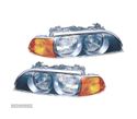 FARÓIS OPTICAS PARA BMW SERIE 5 E39 95-00 CROMADO AMBAR - 1