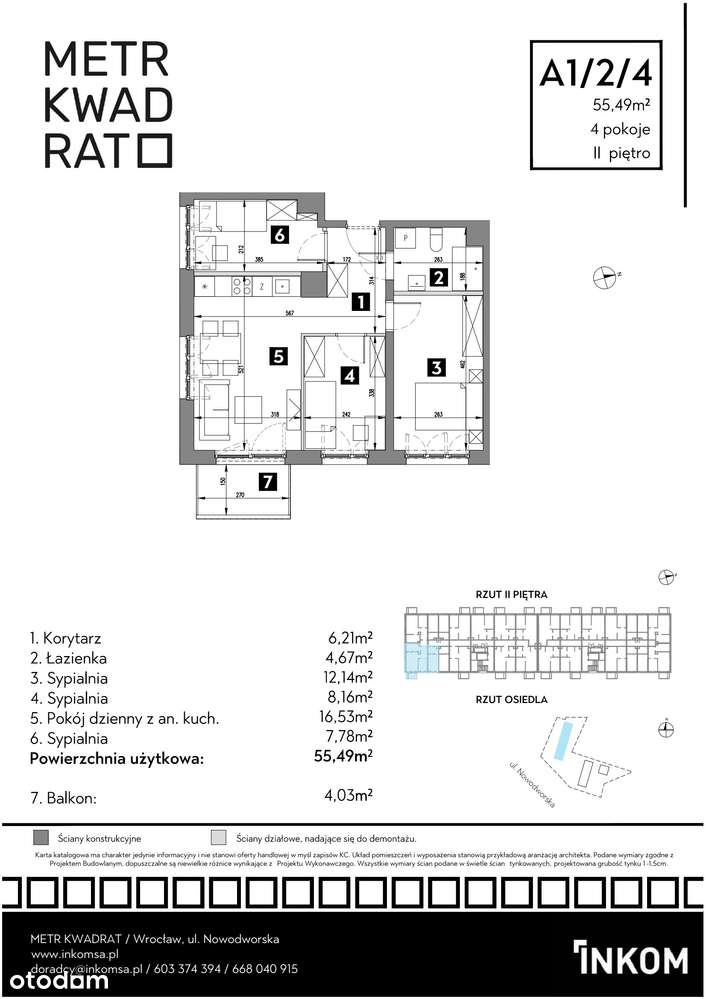 4-pokojowe mieszkanie 55m2 + balkon Bez Prowizji - Pełny obrazek: 2/5