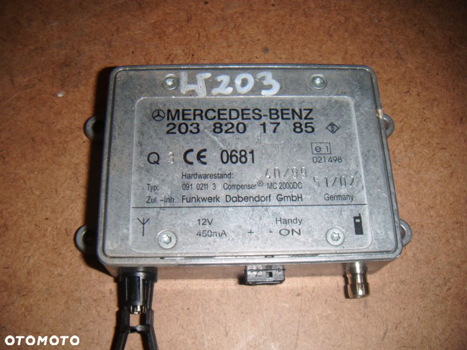 mercedes w203 03r wzmacniacz anteny 2038201785 - 1