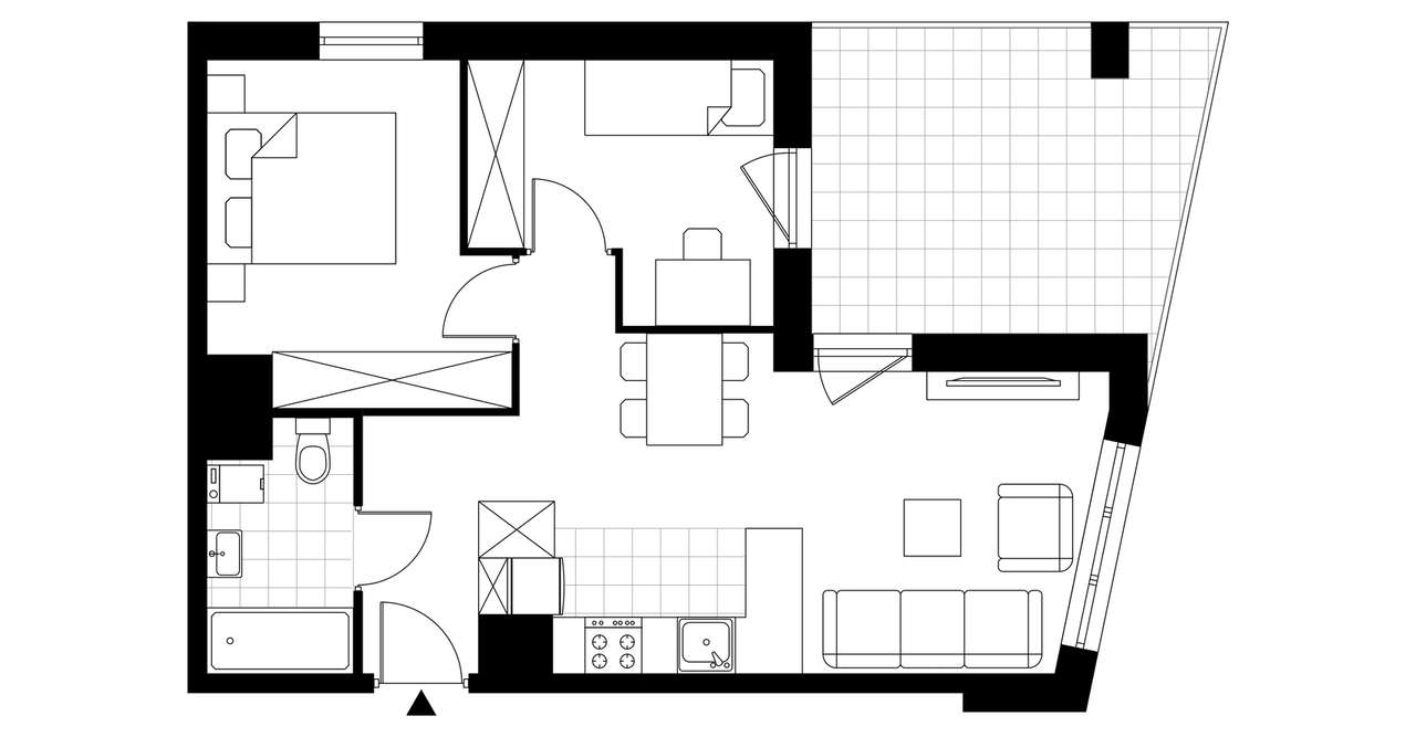 3-pokojowe mieszkanie 48m2 + balkon Bezpośrednio - Pełny obrazek: 3/8