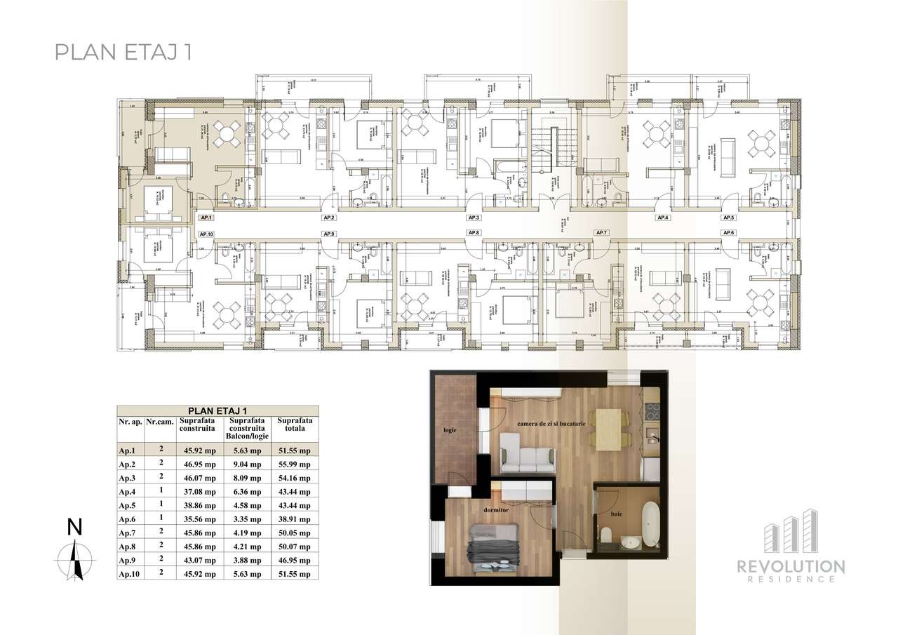 NEW! COMISION 0% - Apartamente 1-2 camere - Oltului 13A, Baia Mare-6