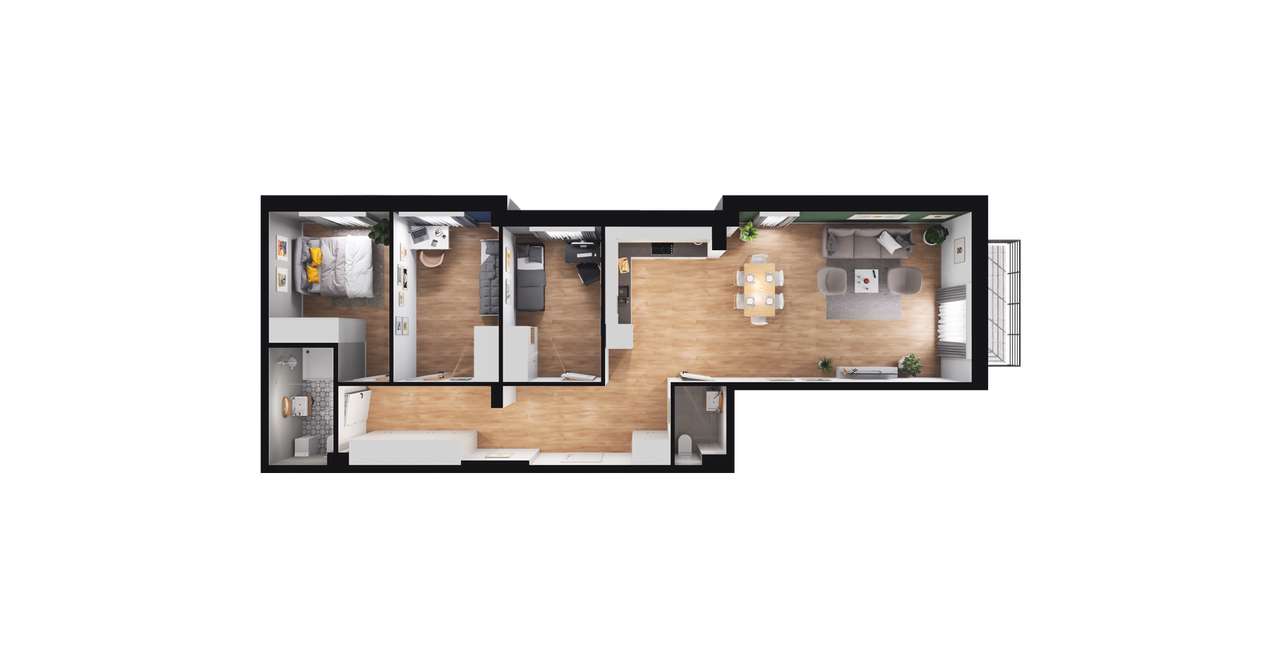 Ogrody centrum 2 | mieszkanie 4-pok. | B.1.19 - Pełny obrazek: 3/9