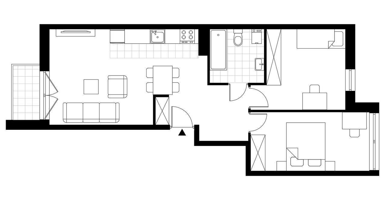 3-pokojowy apartament 60m2 + balkon Bez Prowizji - Pełny obrazek: 3/8
