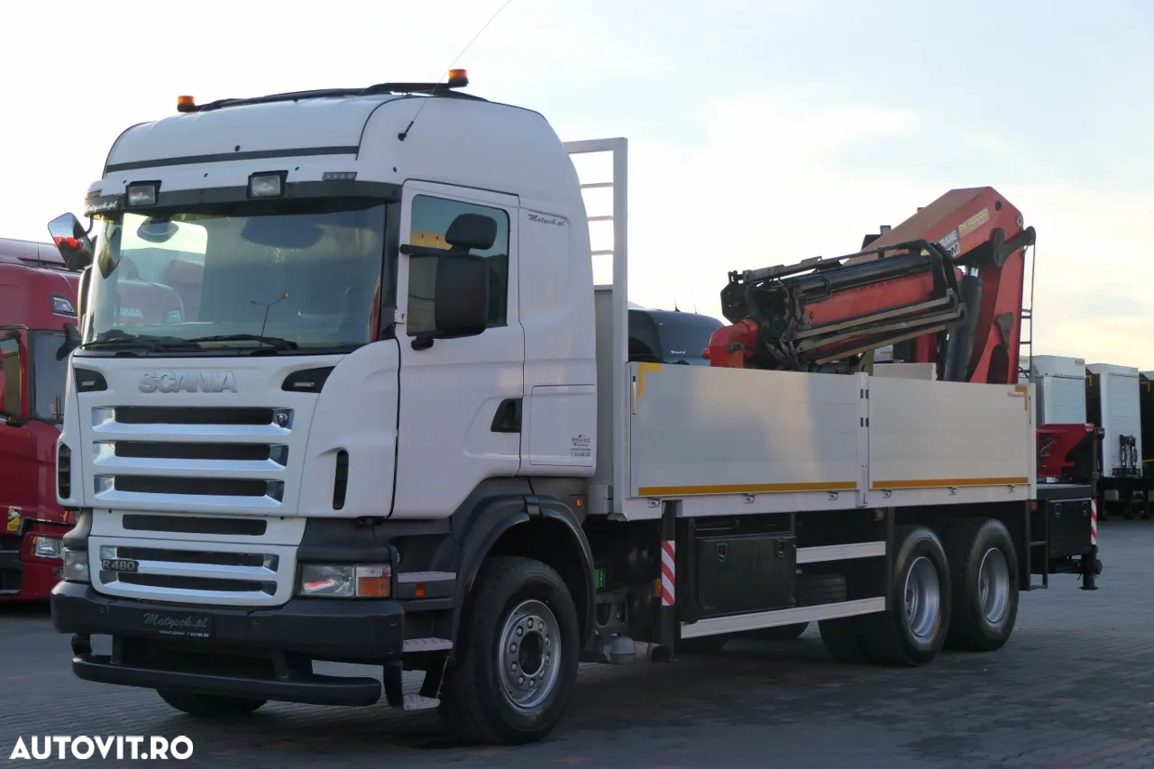 Scania R 480 / 6X4 / BOX - 6,2 M + CRANE PALFINGER PK 40000/ FLY JIB / RADIO COMMANDE / - 8