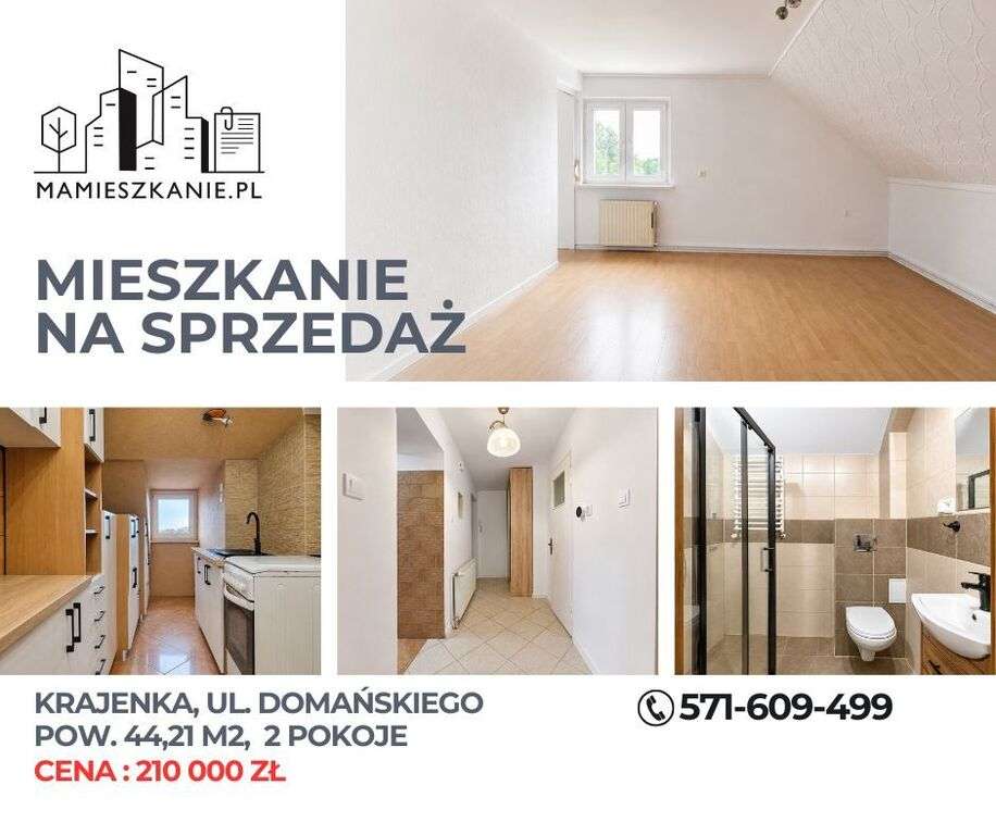 Krajenka | 44,21 m² | 2 pokoje | Domańskiego