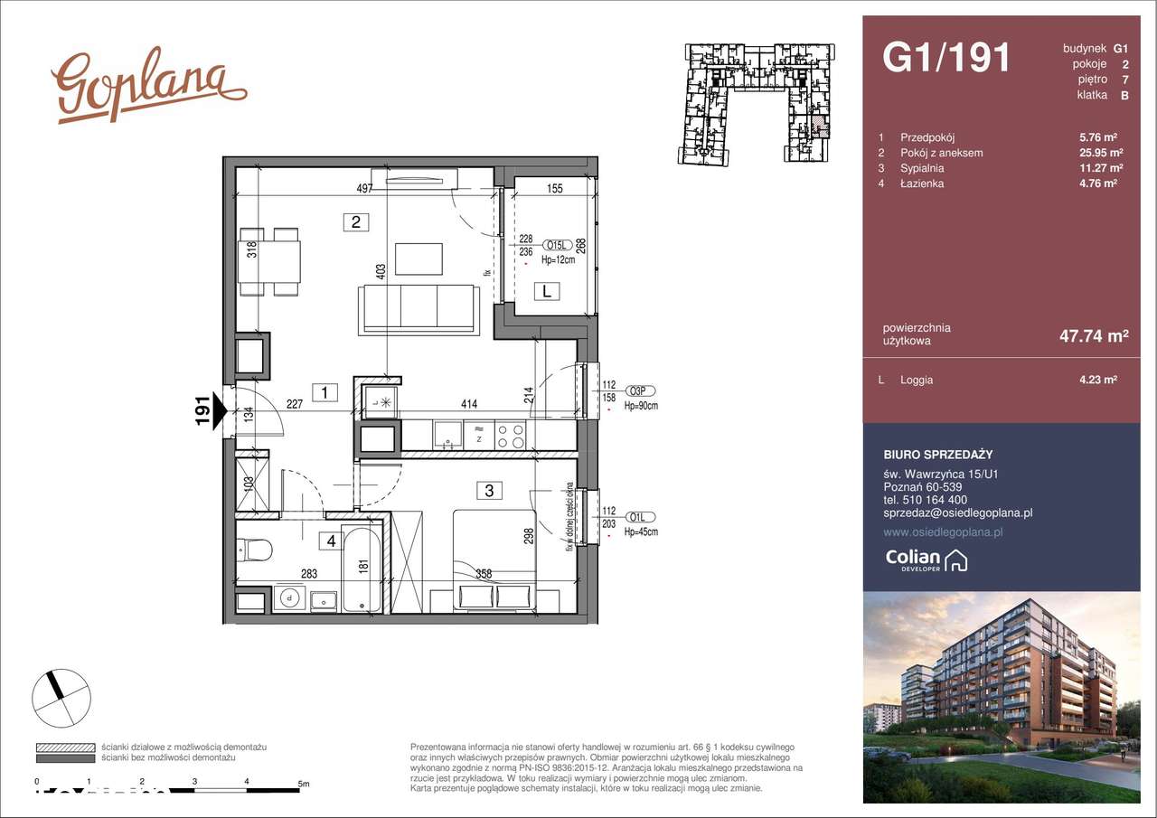 Osiedle Goplana | mieszkanie 2-pok. | G1/191 - Pełny obrazek: 2/7