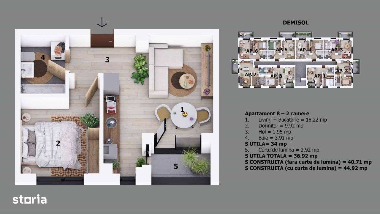 Apartament 2 camere tip studio | Ion Creanga/Nichita Stanescu Odaile-11