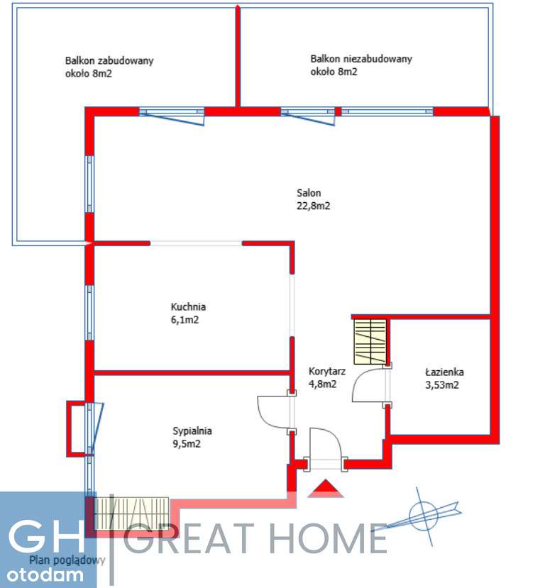 Nowe 2 Pok 47,5m2 Duży Balkon Garaż Villa Campina-10